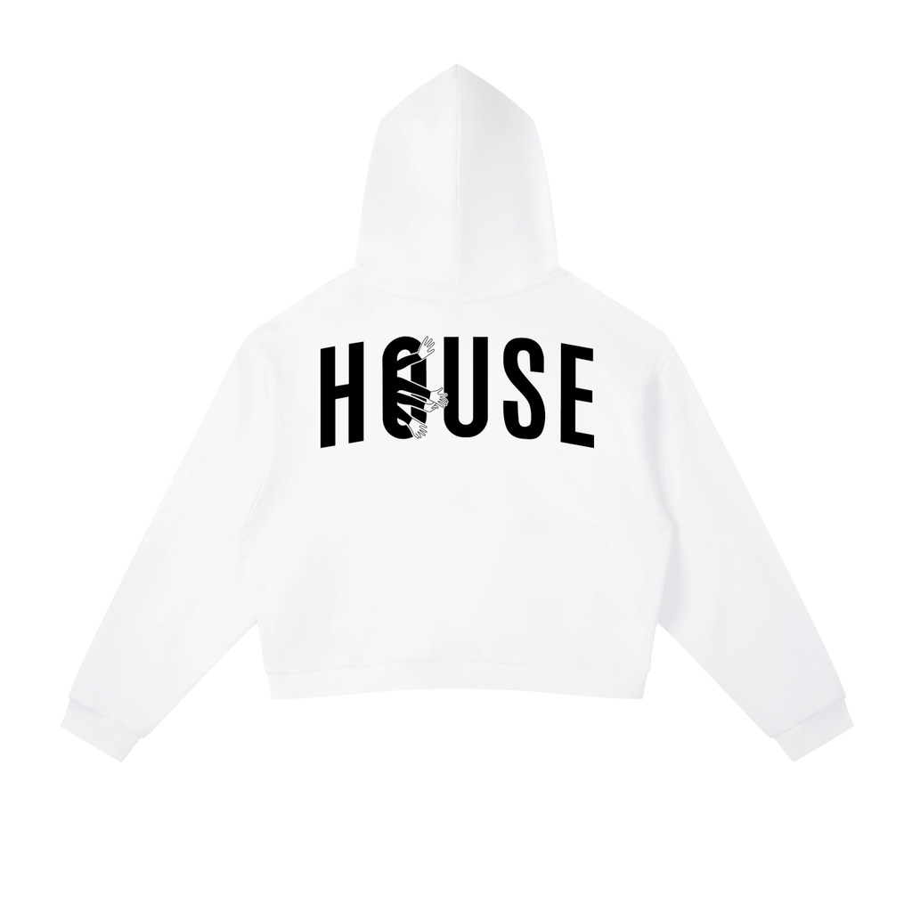HOUSE Stripe Cropped Hoodie